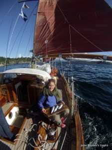 Lisbeth with the three nice Mackerel