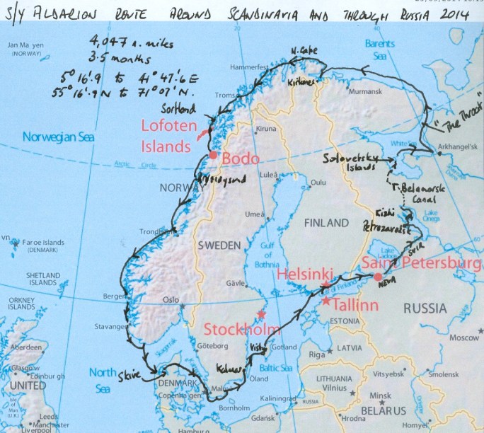 map of route round russia 2014